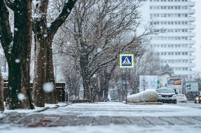 Первый снег в Новороссийске - фото 16.01.2018