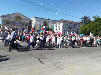 Первомайская демонстрация в Новороссийске - фото 1.05.2018