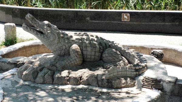 Скульптура крокодил в Парке Фрунзе Новороссийск