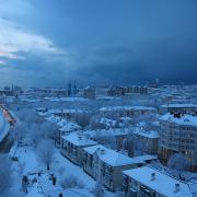 Вид на город и набережную в снегу. Зима. 2013. Новороссийск