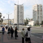 Остановка на пр. Ленина возле матроса с гранатой. Осень. 2013 г. Новороссийск