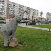 Скульптура слоника крупным планом на пр. Дзержинского. Осень. 2013 г. Новороссийск