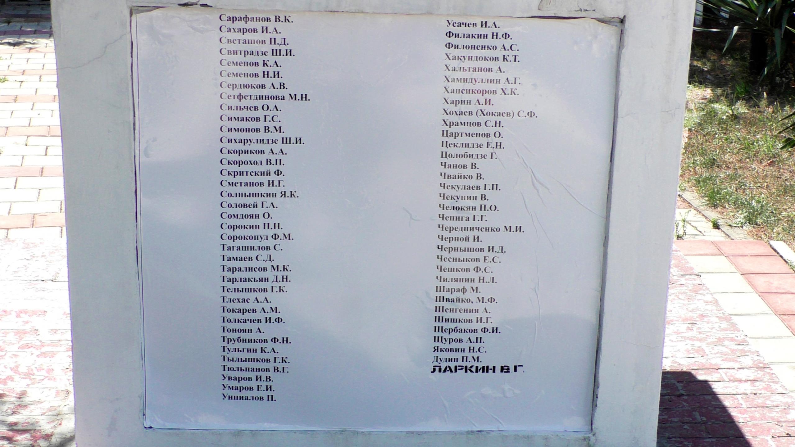 Список погибших в кроссе